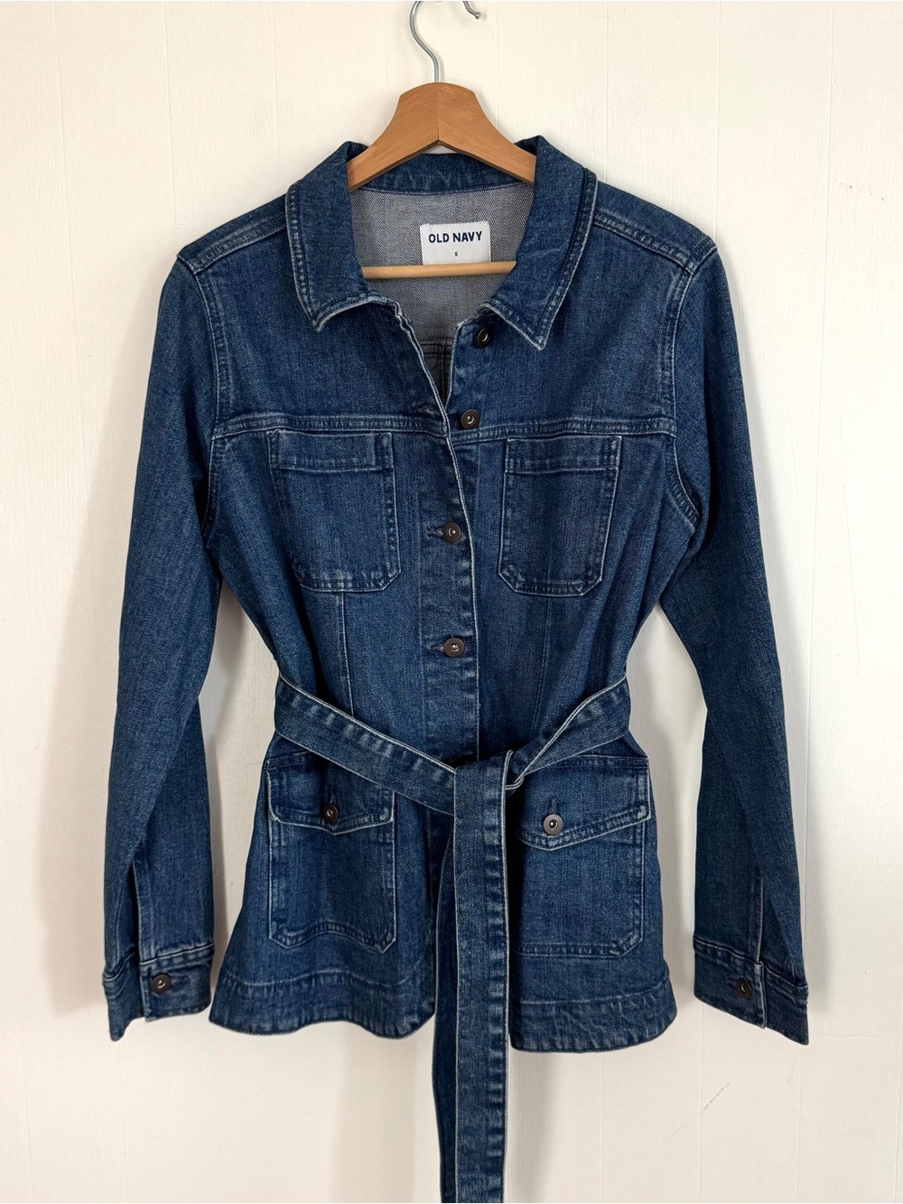 Old Navy Dark Blue Denim Jacket with Waist Tie